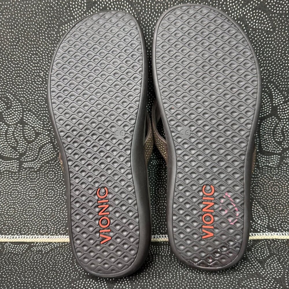 Vionic Womens Brown Orthotic Flip Flops Size 9 - Picture 9 of 10